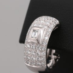 Diamond Hoop Earrings 18K White Gold Diamonds Hoop Earrings Dainty Hoop Earrings
