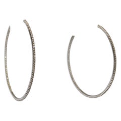  Diamond Hoop Earrings 18k White Gold