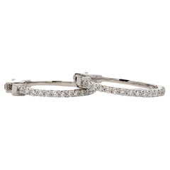 Diamond hoop earrings 18k white gold