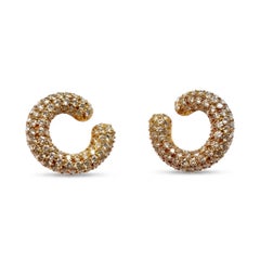 Diamond Hoop Earrings 18K Yellow Gold