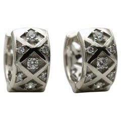 Pendientes de aro de diamantes Pendientes de palanca de oro de 18 KT Diamantes finos VS claridad F