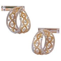 Diamant-Creolen-Ohrringe 2,00 cttw von Supreme aus 18 Karat dreifarbigem Gold