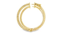 Diamond Hoop Earrings 2.00ct Round Diamonds in 14K Yellow Gold