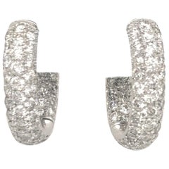 Diamond Hoop Earrings 2.95 Carat 18 Karat White Gold