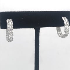Diamond Hoop Earrings 2.95 Carat 18 Karat White Gold