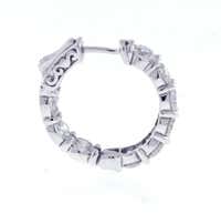 Round Cut Diamond Hoop Earrings, 5.74 Carat, From Pampillonia For Sale