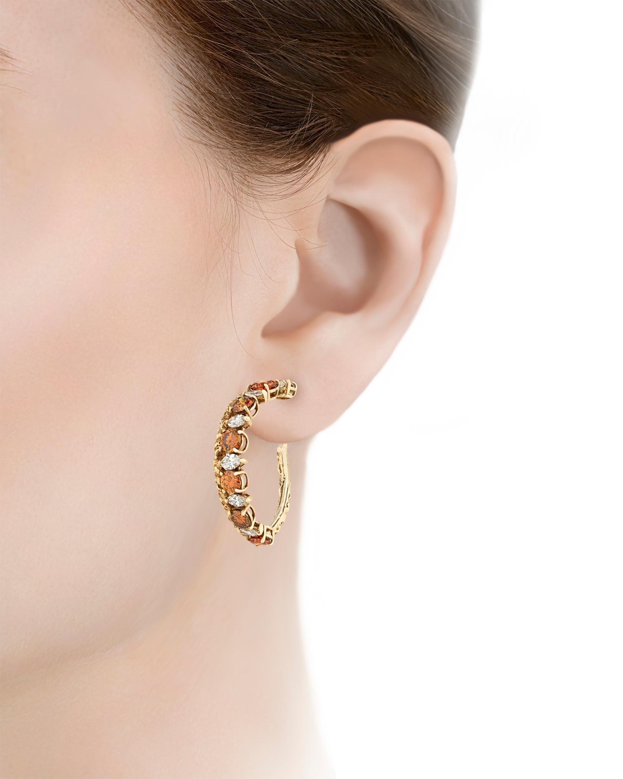 Marquise Cut Diamond Hoop Earrings by Van Cleef & Arpels