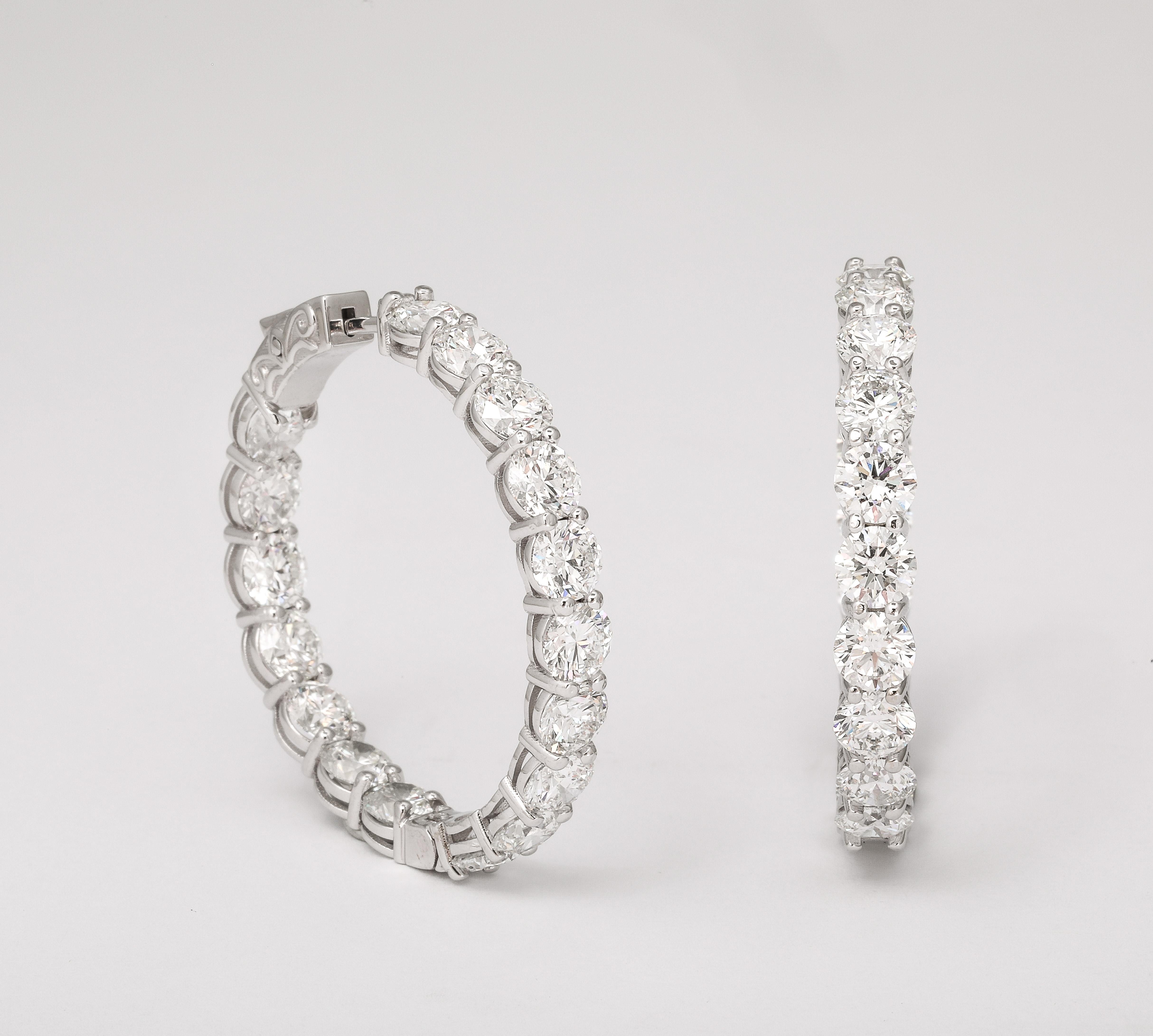 Women's Diamond Hoop Earrings  For Sale