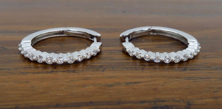 Diamond Hoop Earrings at 1stDibs