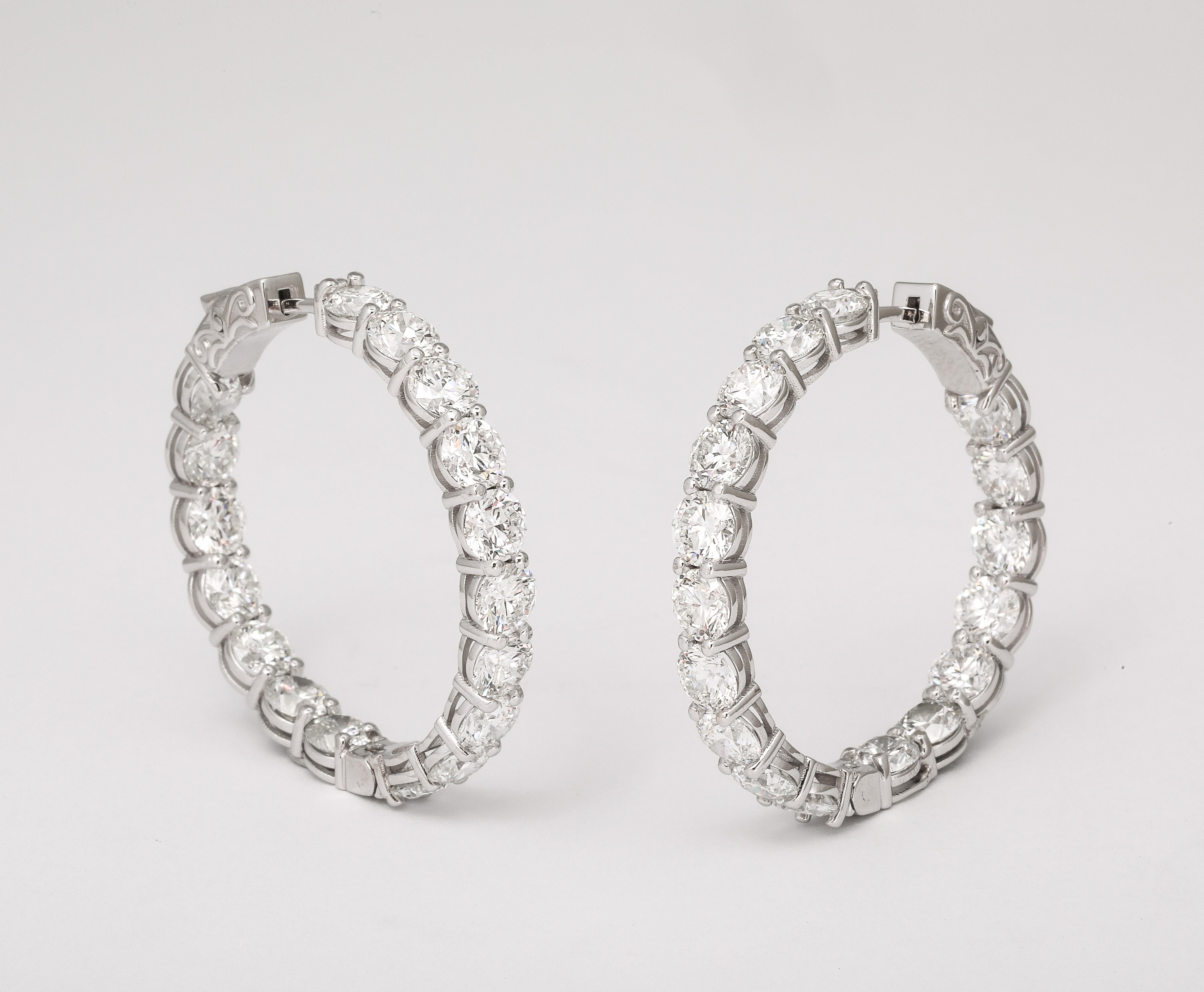 Diamond Hoop Earrings  For Sale 1