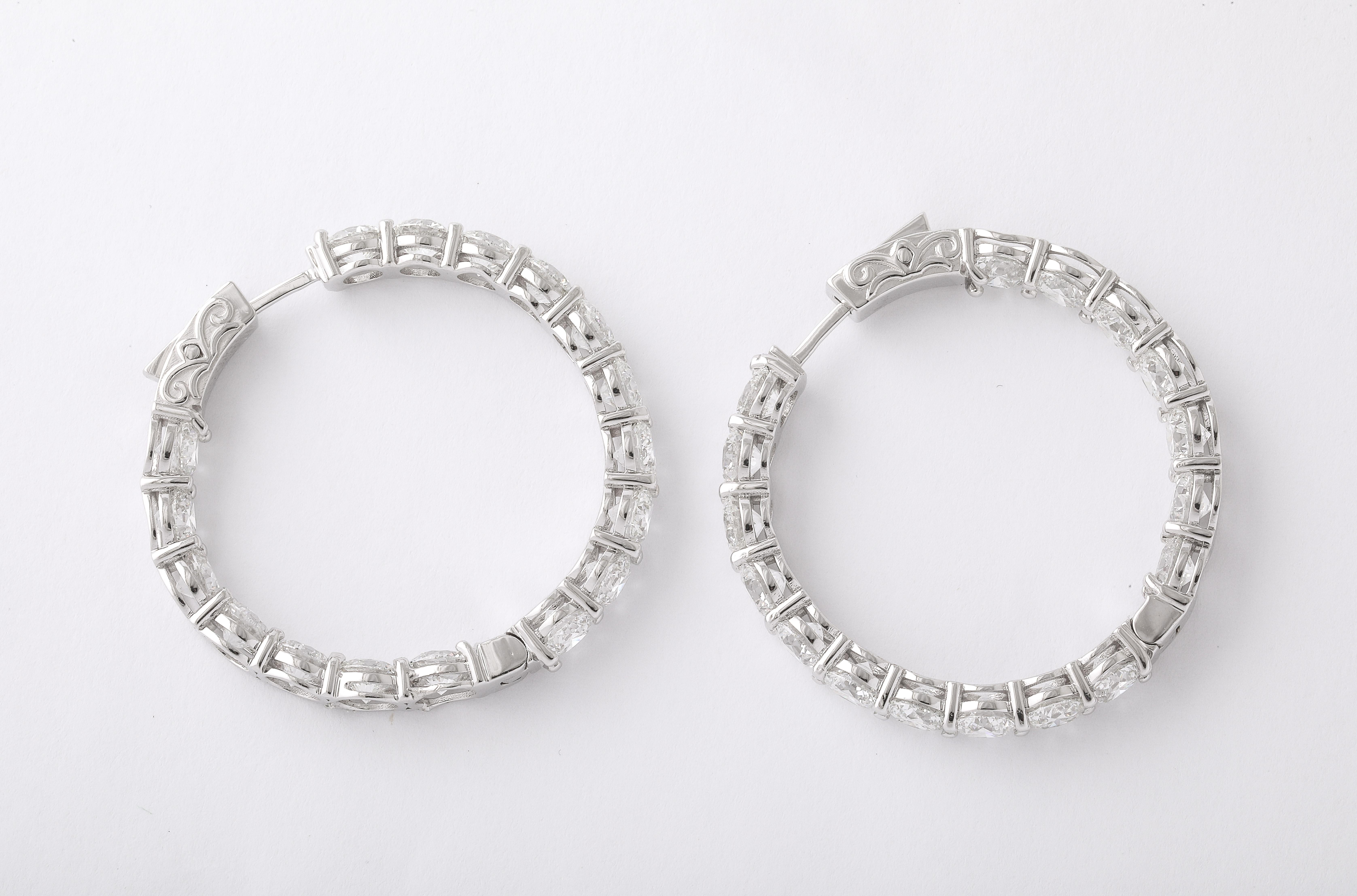 Diamond Hoop Earrings  For Sale 2