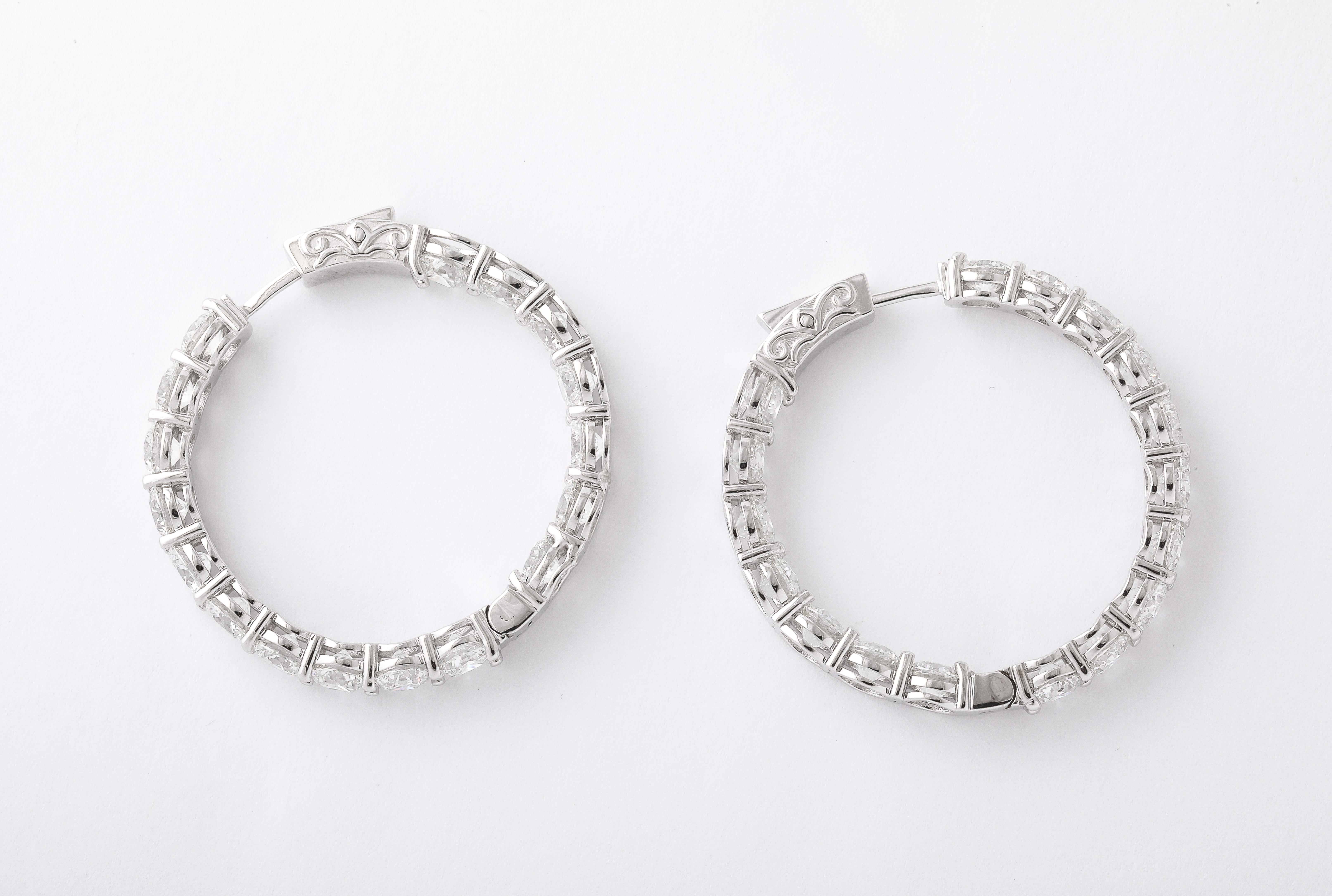 Diamond Hoop Earrings  For Sale 3