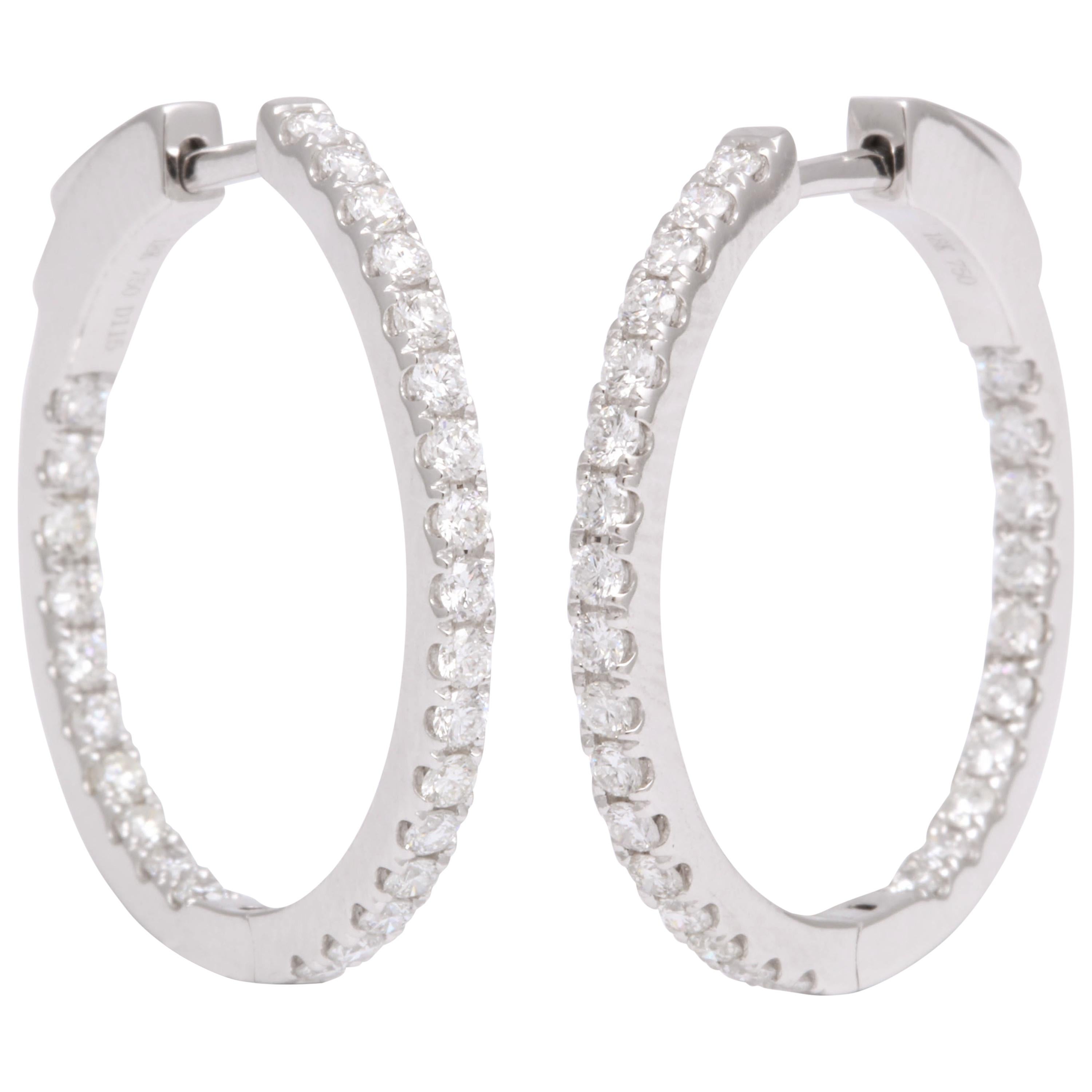 Diamond Hoop Earrings For Sale