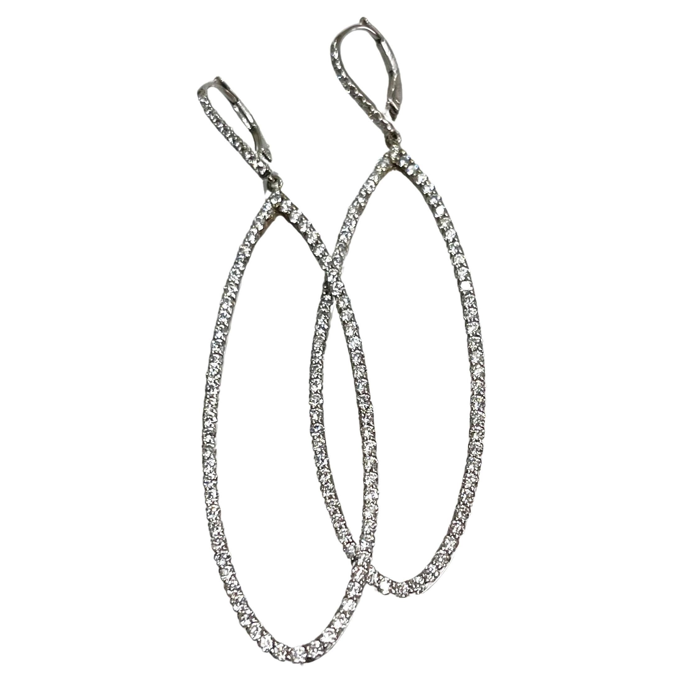 Chocolate Diamond Hoop Earrings For Sale at 1stDibs