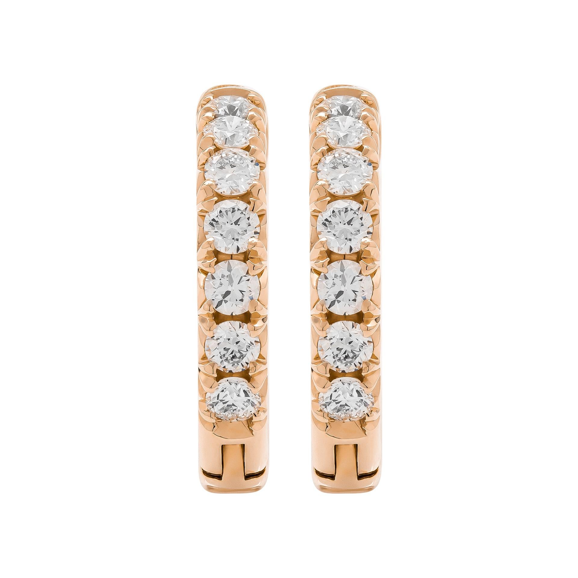 custom made 0.34ct diamond oval huggie earrings