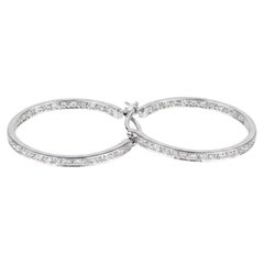 Diamond Hoop Earrings in 14k White Gold