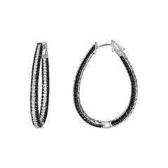 Diamond Hoop Earrings in 18 Karat White Gold