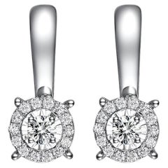 Diamond Hoop Earrings in 18 Karat White Gold