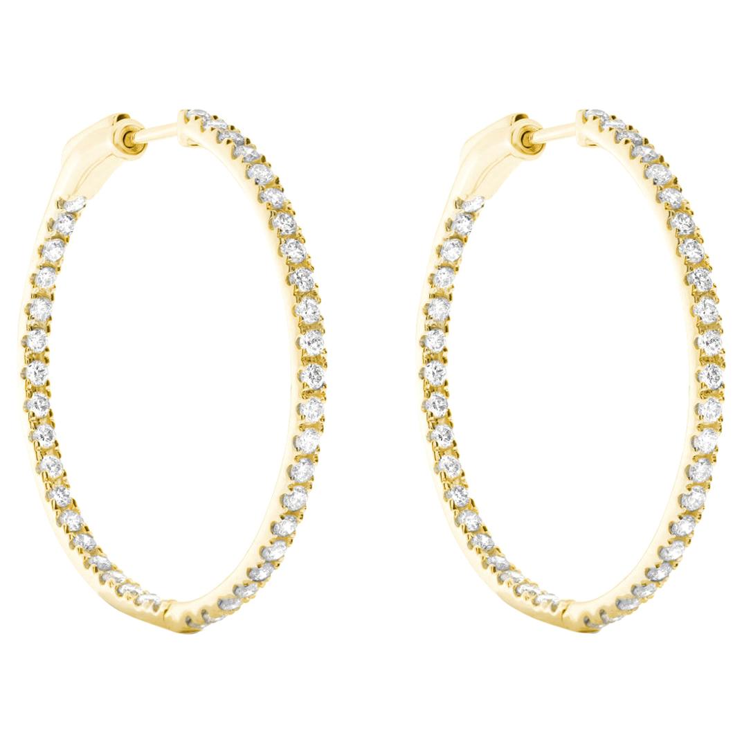 Allison Bryan Boucles d'oreilles créoles en or jaune 18 carats et diamant