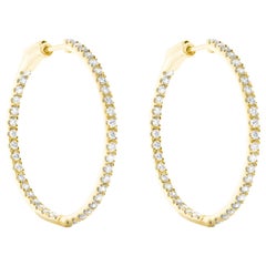 Allison Bryan Boucles d'oreilles créoles en or jaune 18 carats et diamant