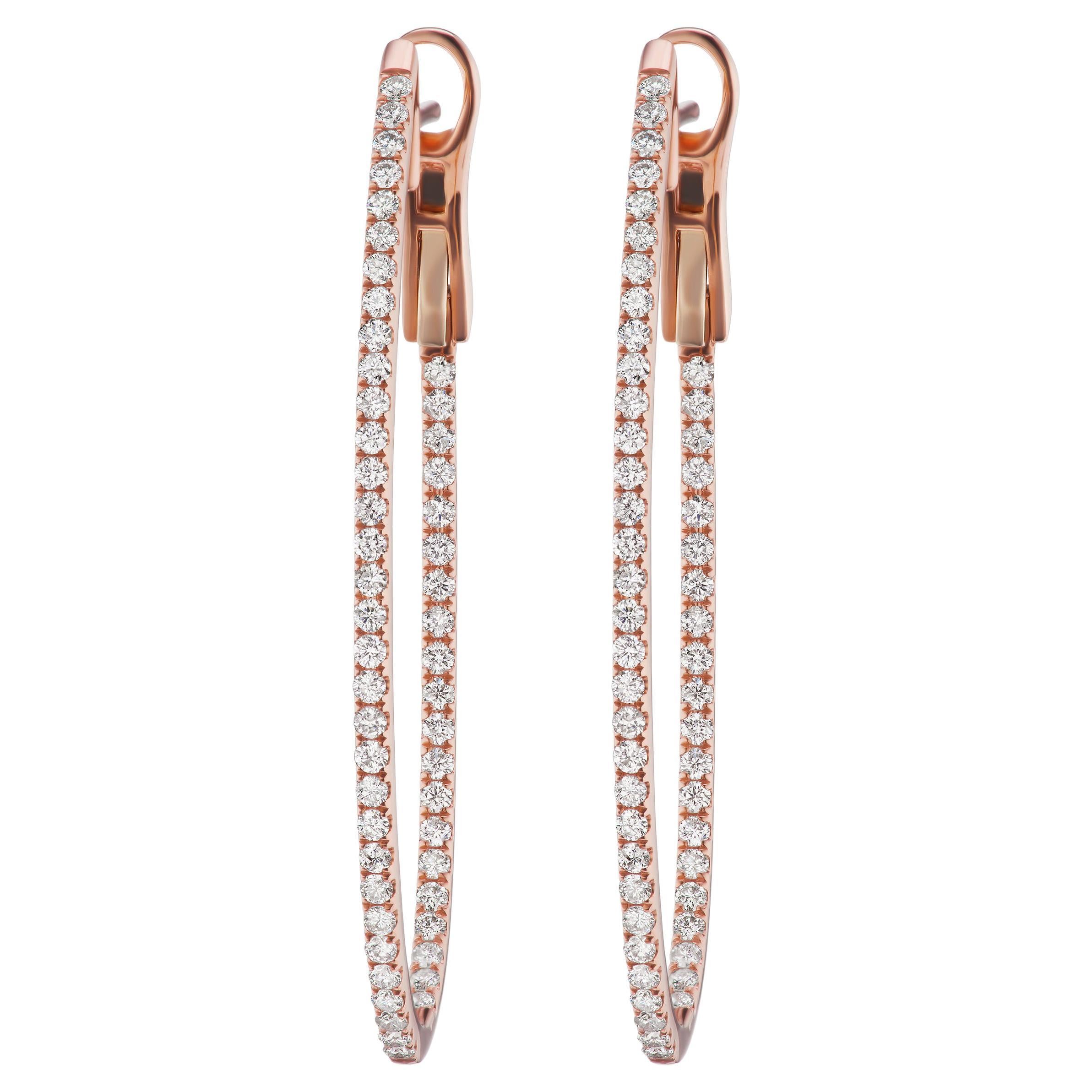 4 Carat Diamond Rose Gold Hoop Earrings at 1stDibs 4 carat diamond