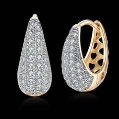 Diamond Hoop Earrings in 18 Karat Solid Gold