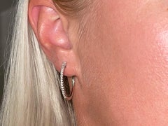 Diamond Hoop Earrings in 18K White Gold