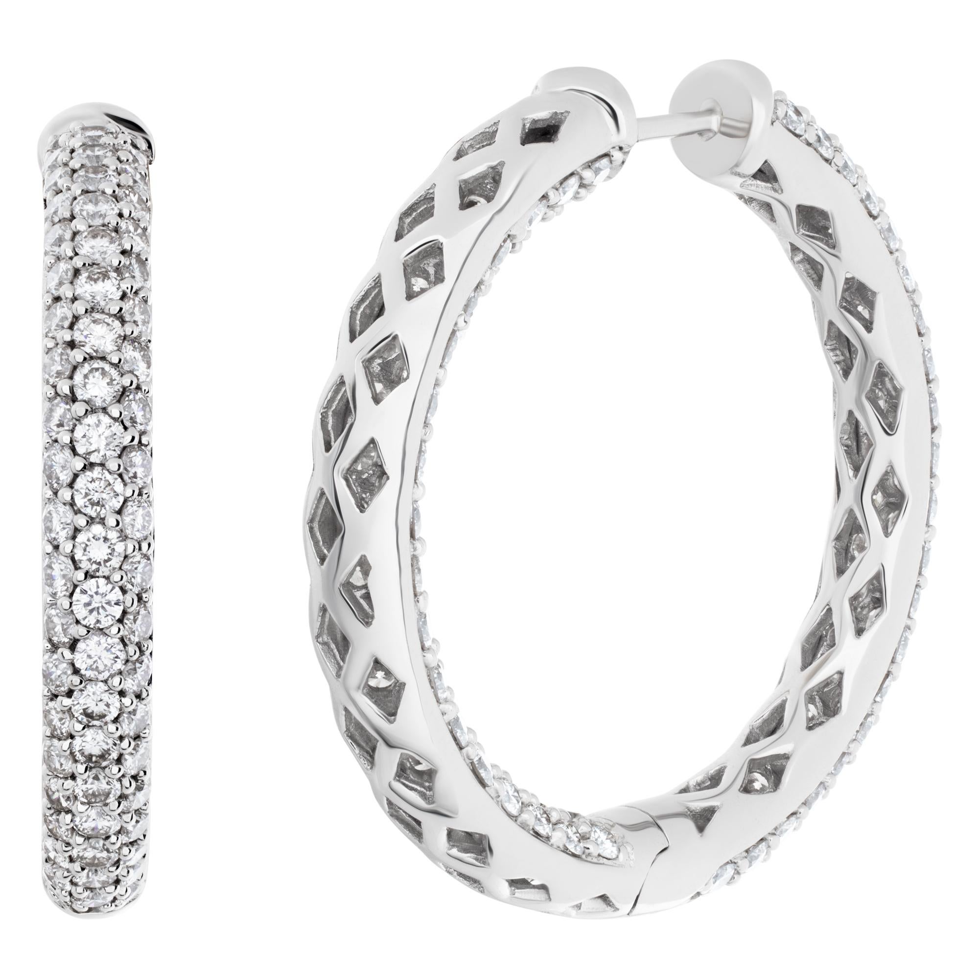 Diamant-Creolen aus 18 Karat Weißgold Damen