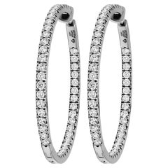 Diamond Hoop Earrings in 18k White Gold