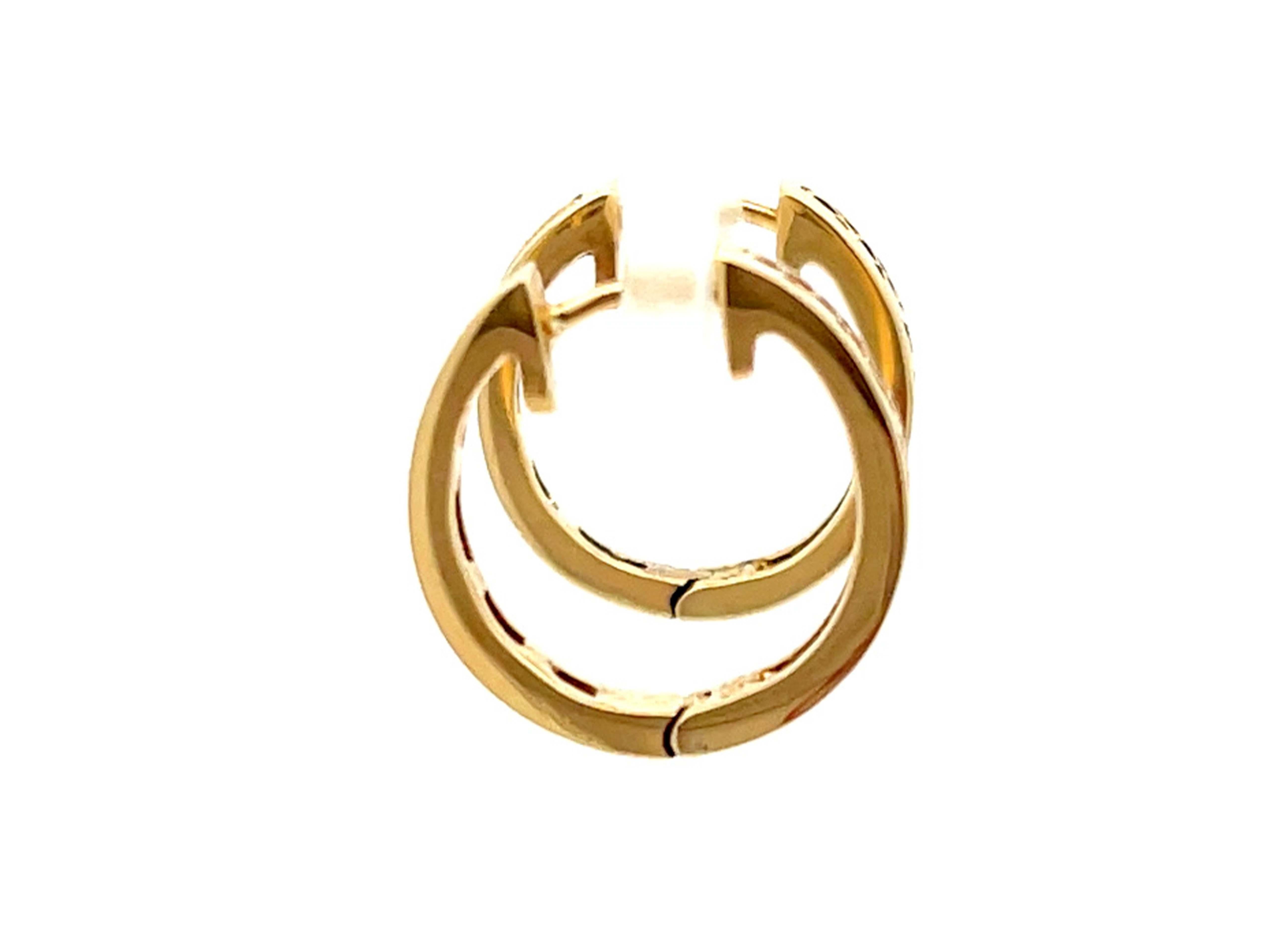 Brilliant Cut Diamond Hoop Earrings in 18k Yellow Gold