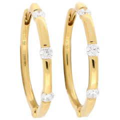 Diamant-Creolen aus 18 Karat Gelbgold