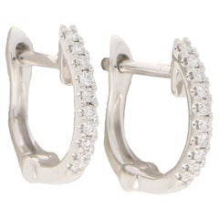 Diamond Hoop Earrings Set in 18k White Gold
