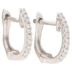 Boucles d'oreilles cerceau en or blanc 18 carats serti de diamants