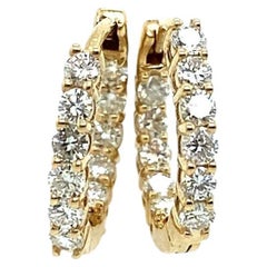 Diamond Hoop Earrings Set with 0.66ct of Round Diamonds in 18ct Yellow Gold