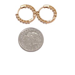 Diamant-Creolen-Ohrringe aus 18 Karat Roségold mit 11 Diamanten in jedem Ohrring