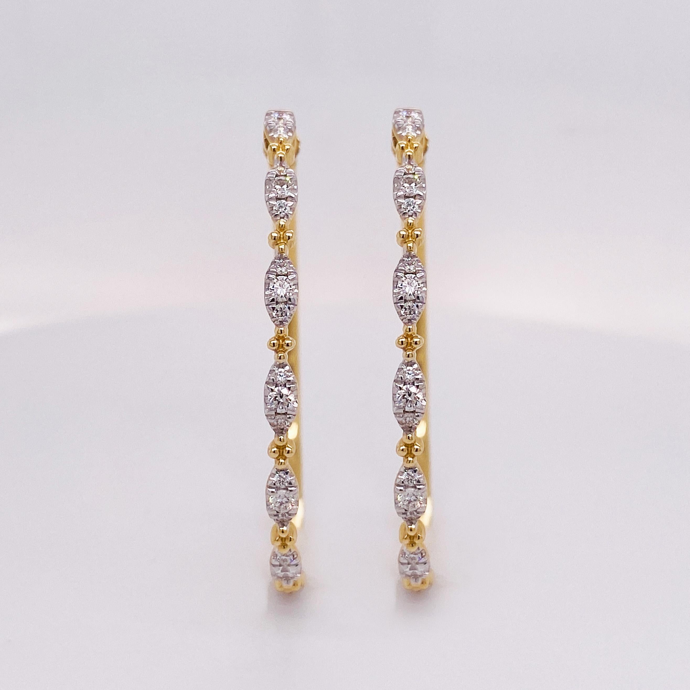 Taille ronde Créoles de mariage en diamants avec vis au dos 14KYG EG14721Y45JJ LV en vente