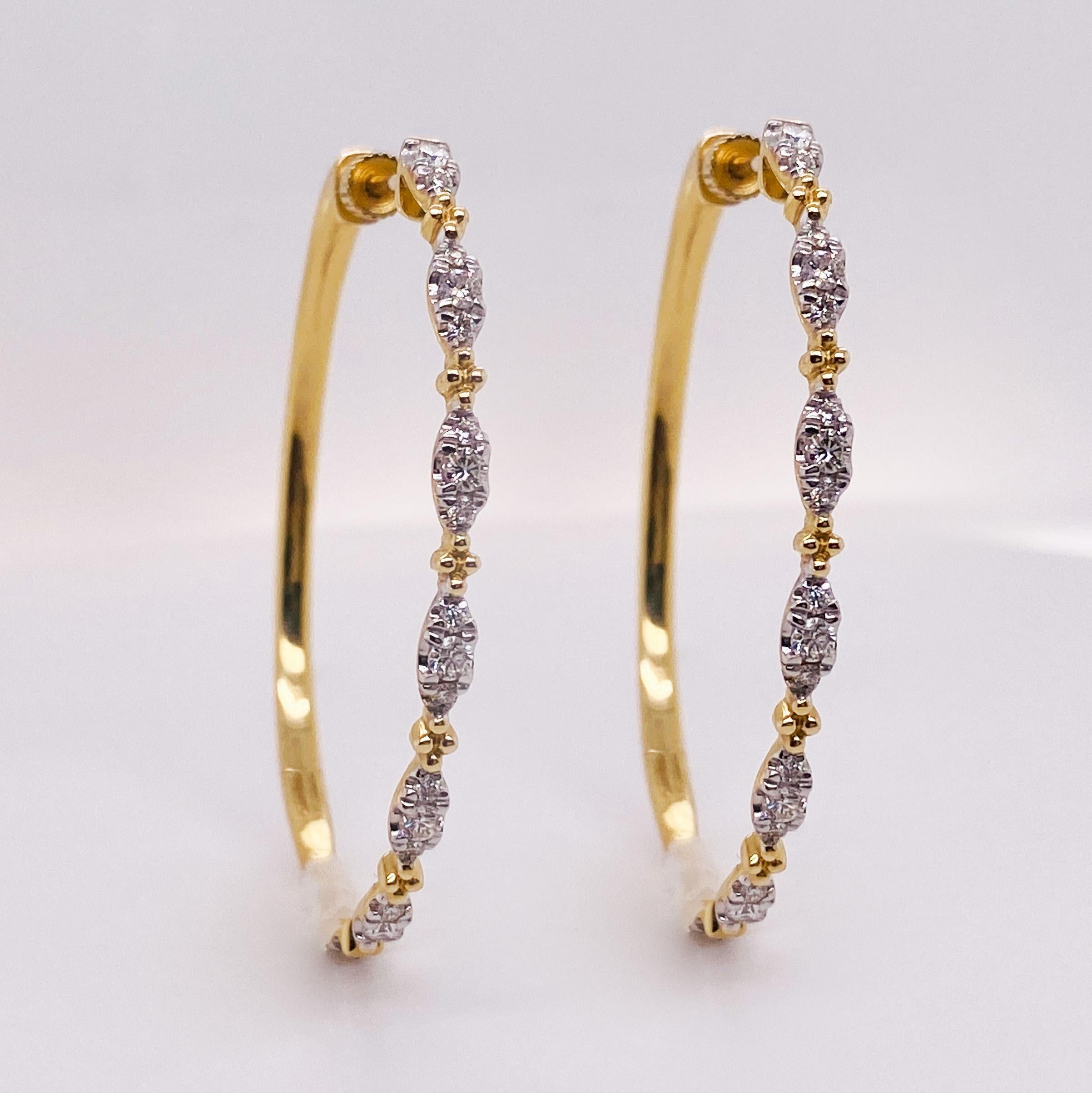 Créoles de mariage en diamants avec vis au dos 14KYG EG14721Y45JJ LV Neuf - En vente à Austin, TX