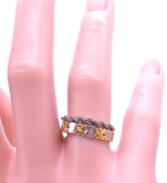 Diamond Half Hoop 15K Slender Eternity Band Ring, circa 1920