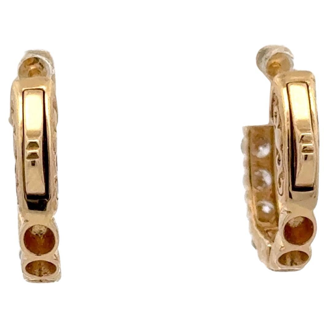 Orecchini a cerchio con diamanti 0,88 carati in oro giallo 14 carati G-H VS2-SI1 in vendita 4