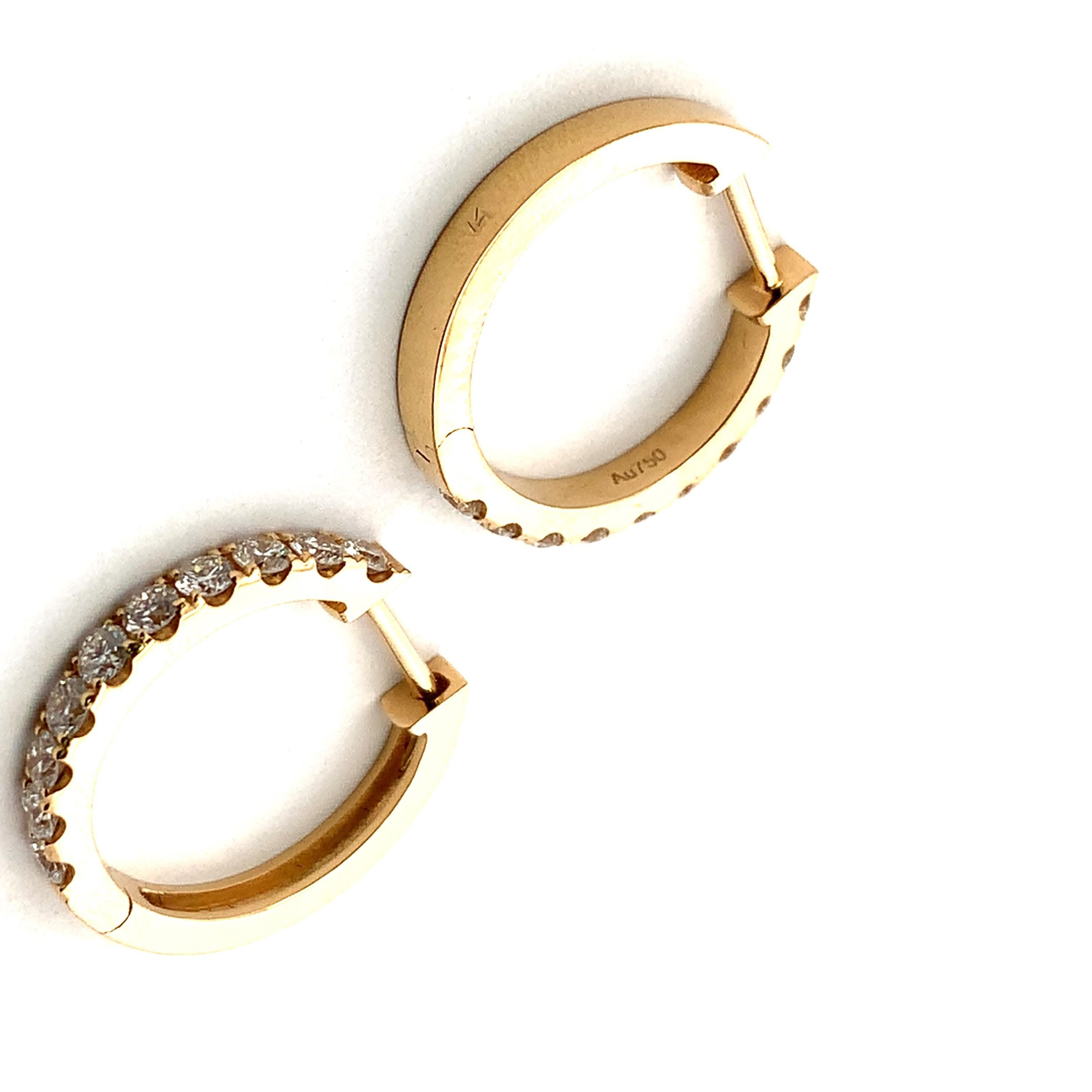 Diamant-Reifen-Ohrringe aus 18k Gelbgold im Zustand „Neu“ im Angebot in London, GB