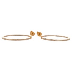 Diamond hoop huggie earrings 18k yellow gold