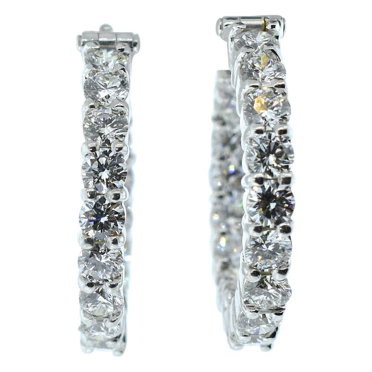 Diamond Hoop Style Earrings For Sale at 1stDibs