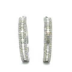 Diamond Hoop White Gold Earrings