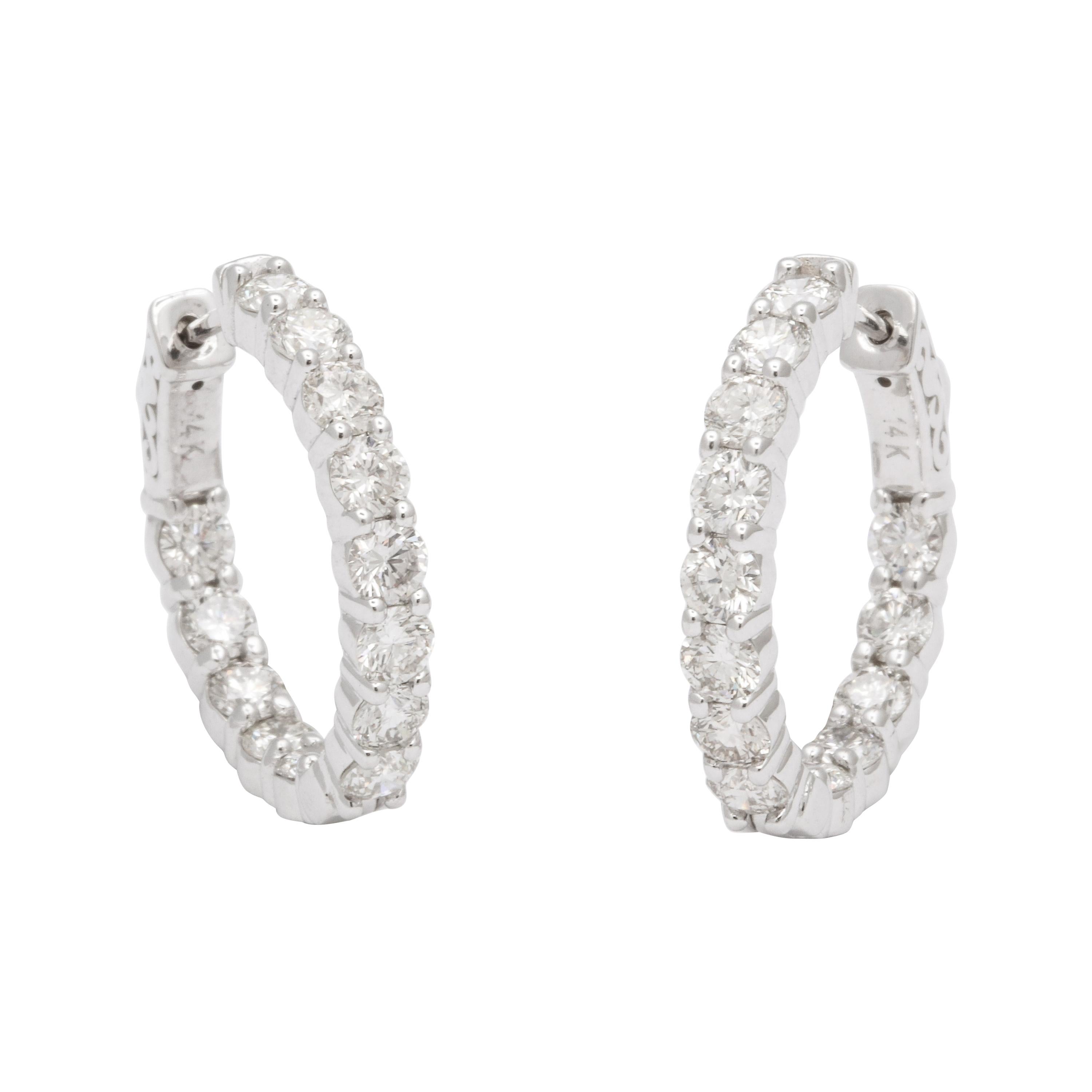 Diamond Hoops For Sale at 1stDibs | diamant hoops, hoops with diamonds