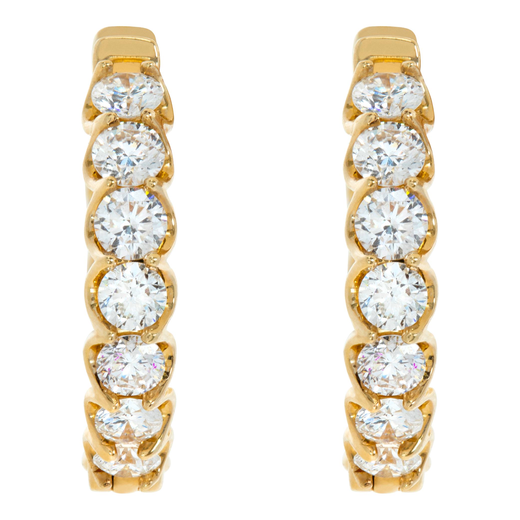 Diamant-Ohrringe "Huggies" aus 14 Karat Gold mit Diamanten