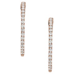 Diamond Hoops Made In 14k Rose Gold