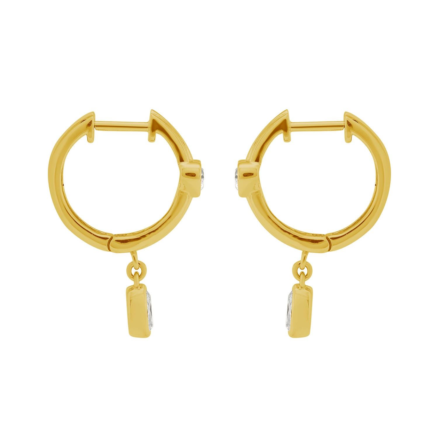 Art Déco Cerchi con diamanti in oro giallo 14k in vendita
