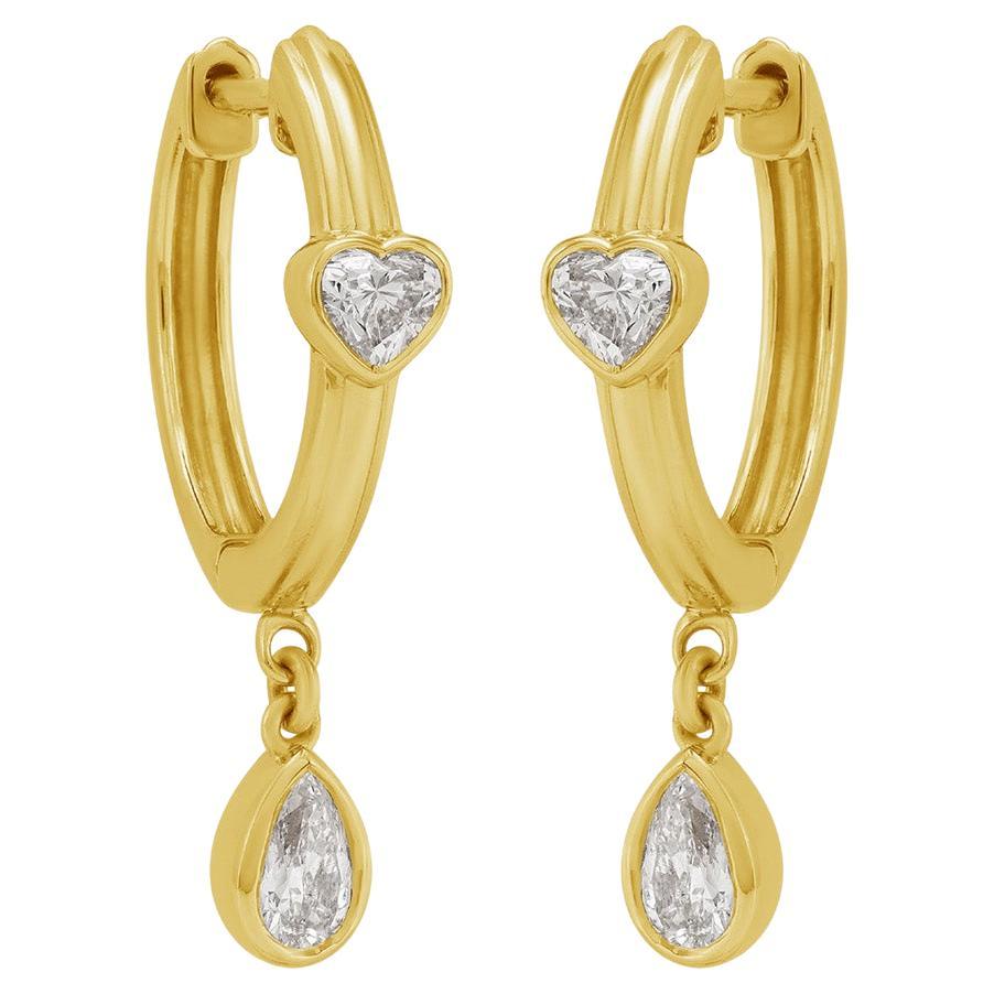 Cerchi con diamanti in oro giallo 14k
