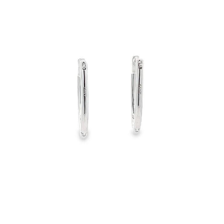 Round Cut Diamond Hoops V Shape 1.52ct 14kw For Sale