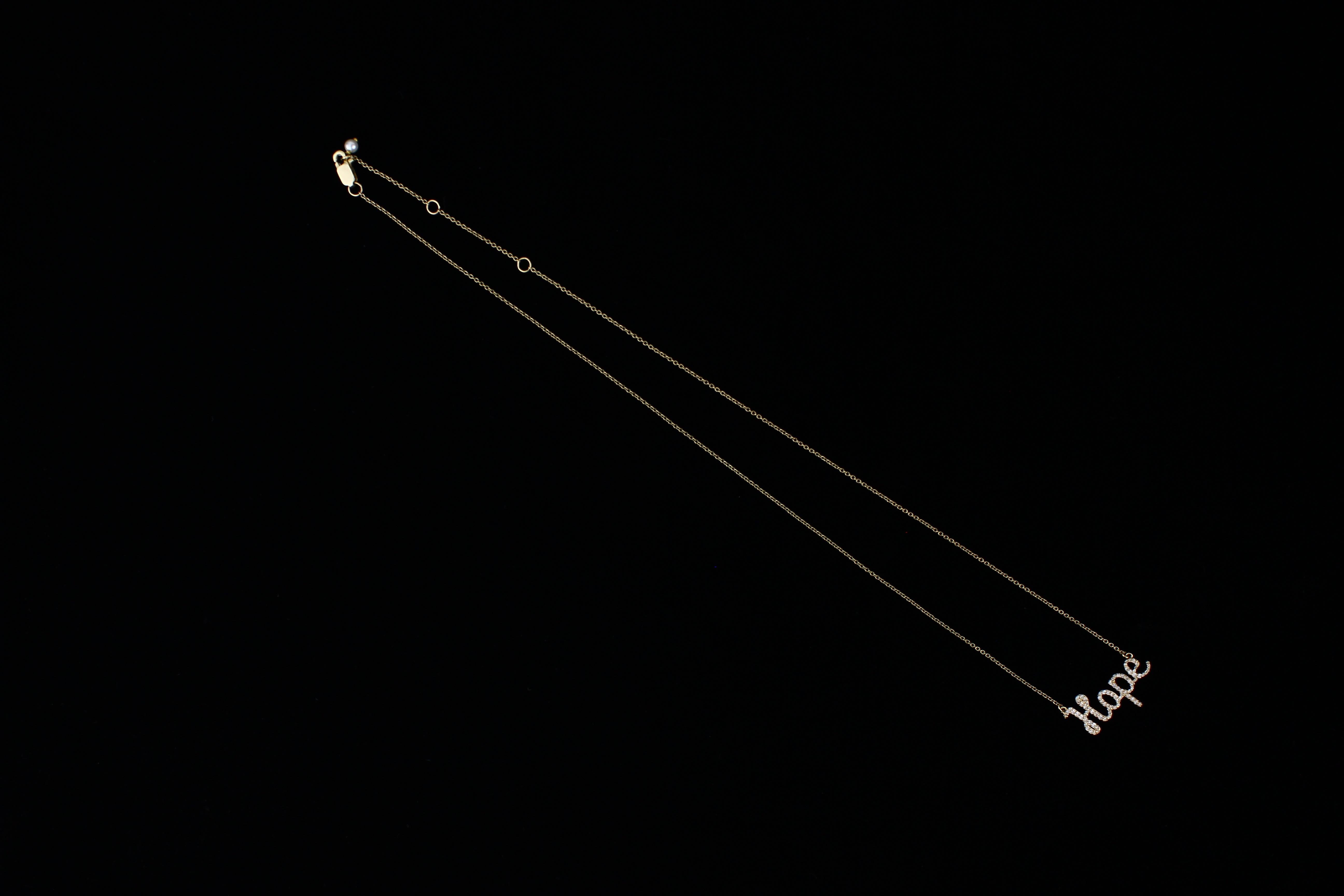 Collier pendentif Hope en or massif 18k avec diamants en vente 4